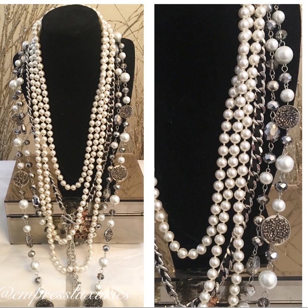 Pearl/Druzy Chain Neck Piece✨✨